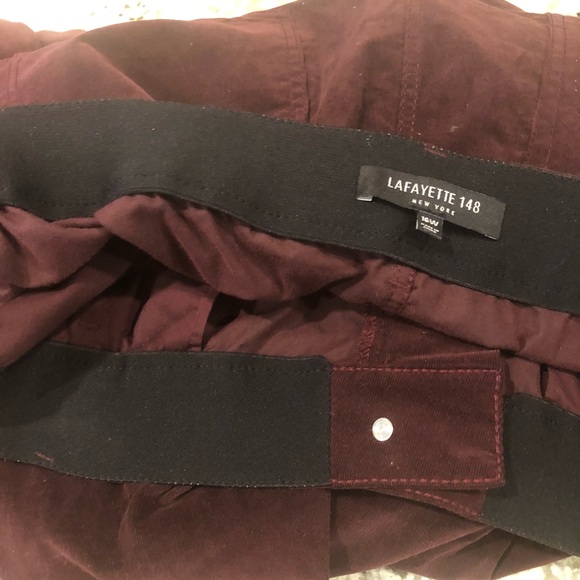 LAFAYETTE 148 MAROON MERCER CORD WIDE LEG FLARE PANTS - Picture 5 of 12